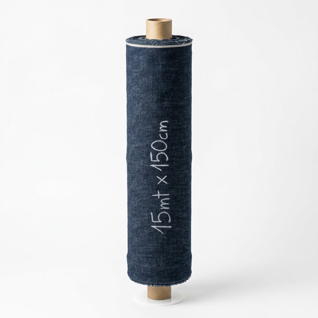 Rotolino Tessuto Jeans Denim Pesante Blu scuro 15MT