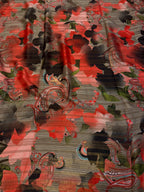 Scampolo Chiffon Floreale Anni 90 Lamè 4,00x1,50