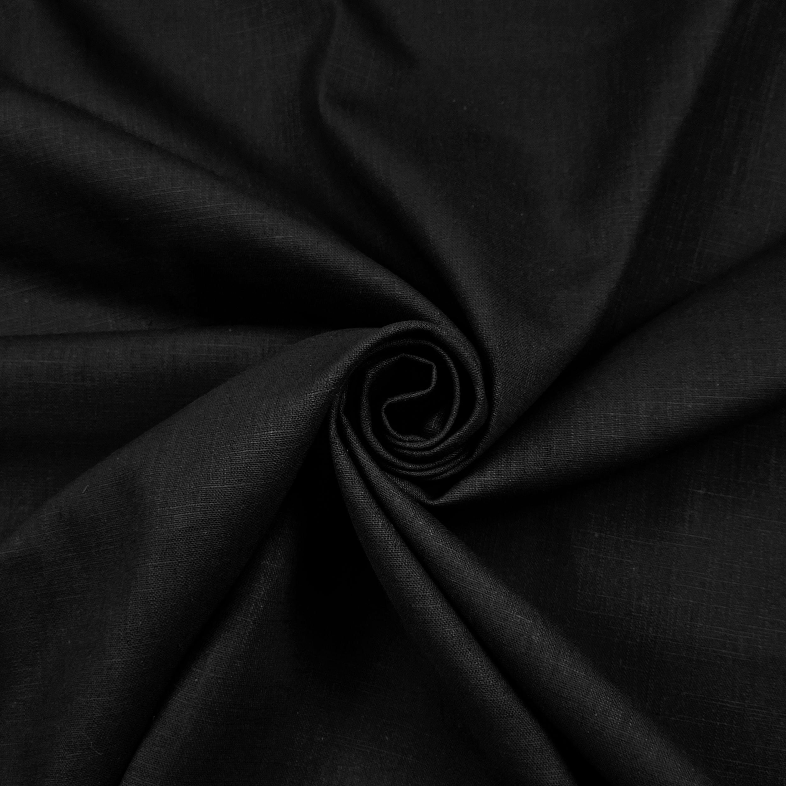 Scampolo Tessuto Puro Lino Dante nero 0,90x1,50