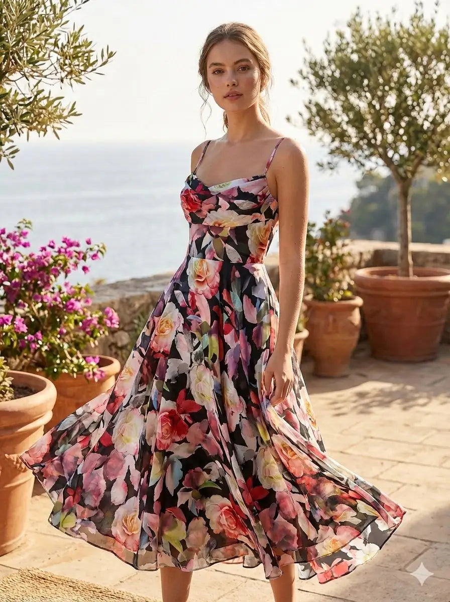 Tessuto Satin Floreale MARAVIGLIA (sottoprezzo)
