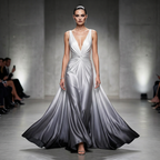 Satin Manoseta Sfumato Grigio Nero
