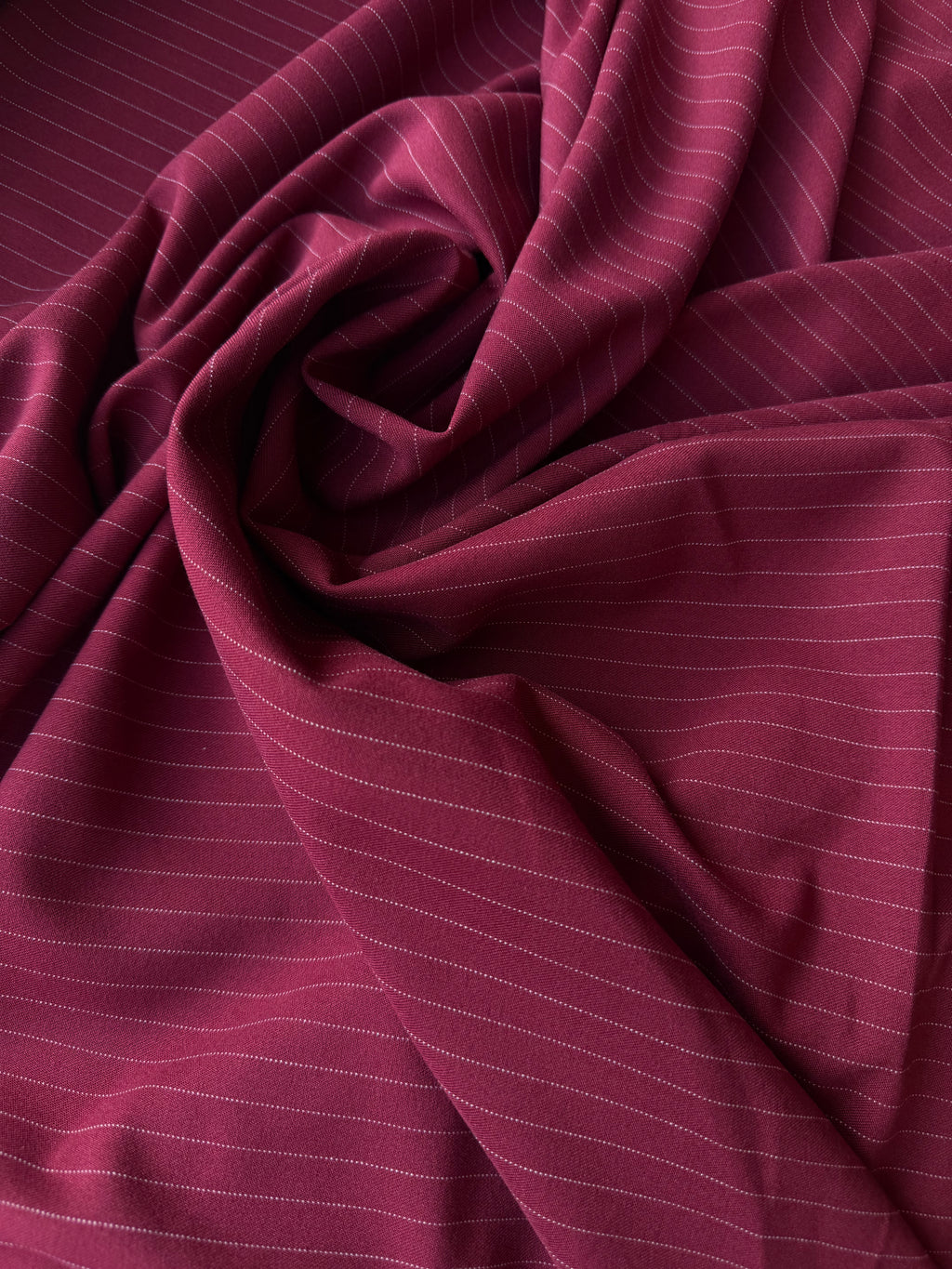 Red Checked Stretch Wool Fabric - ON SALE