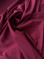 Red Checked Stretch Wool Fabric - ON SALE