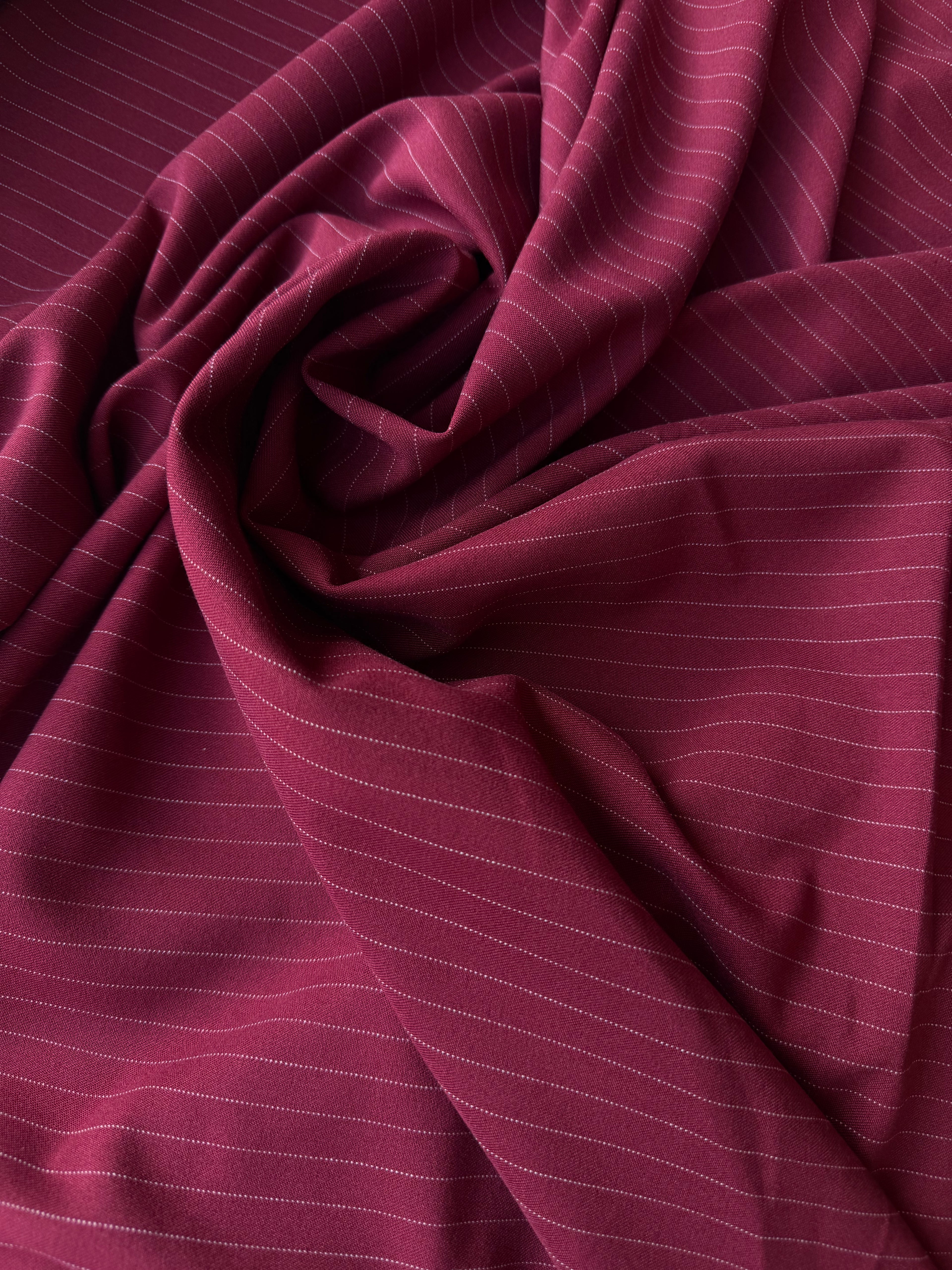 Red Checked Stretch Wool Fabric - ON SALE