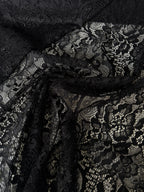 Encaje de macramé festoneado negro