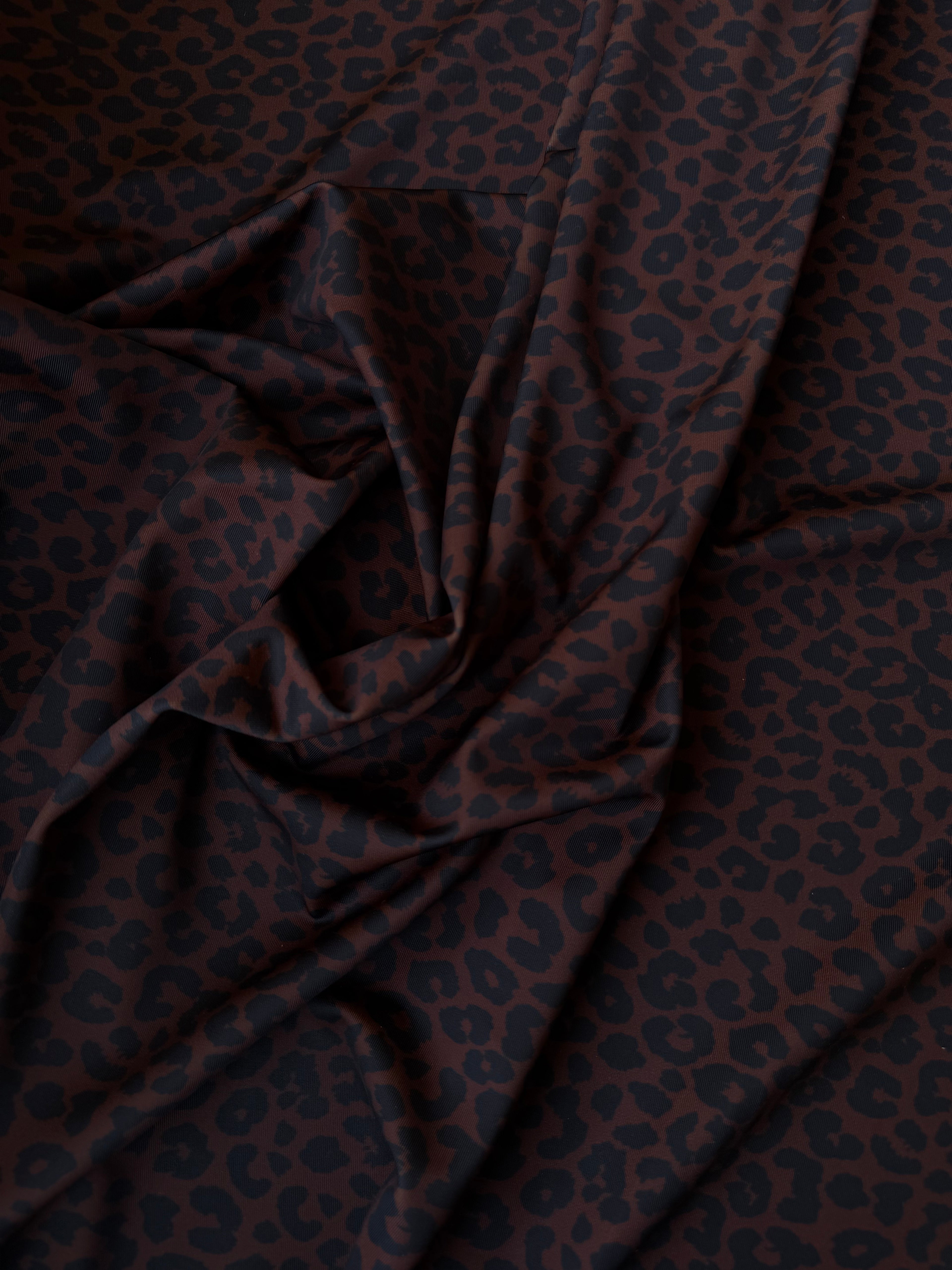 Lycra Maculato Animalier Marroncino