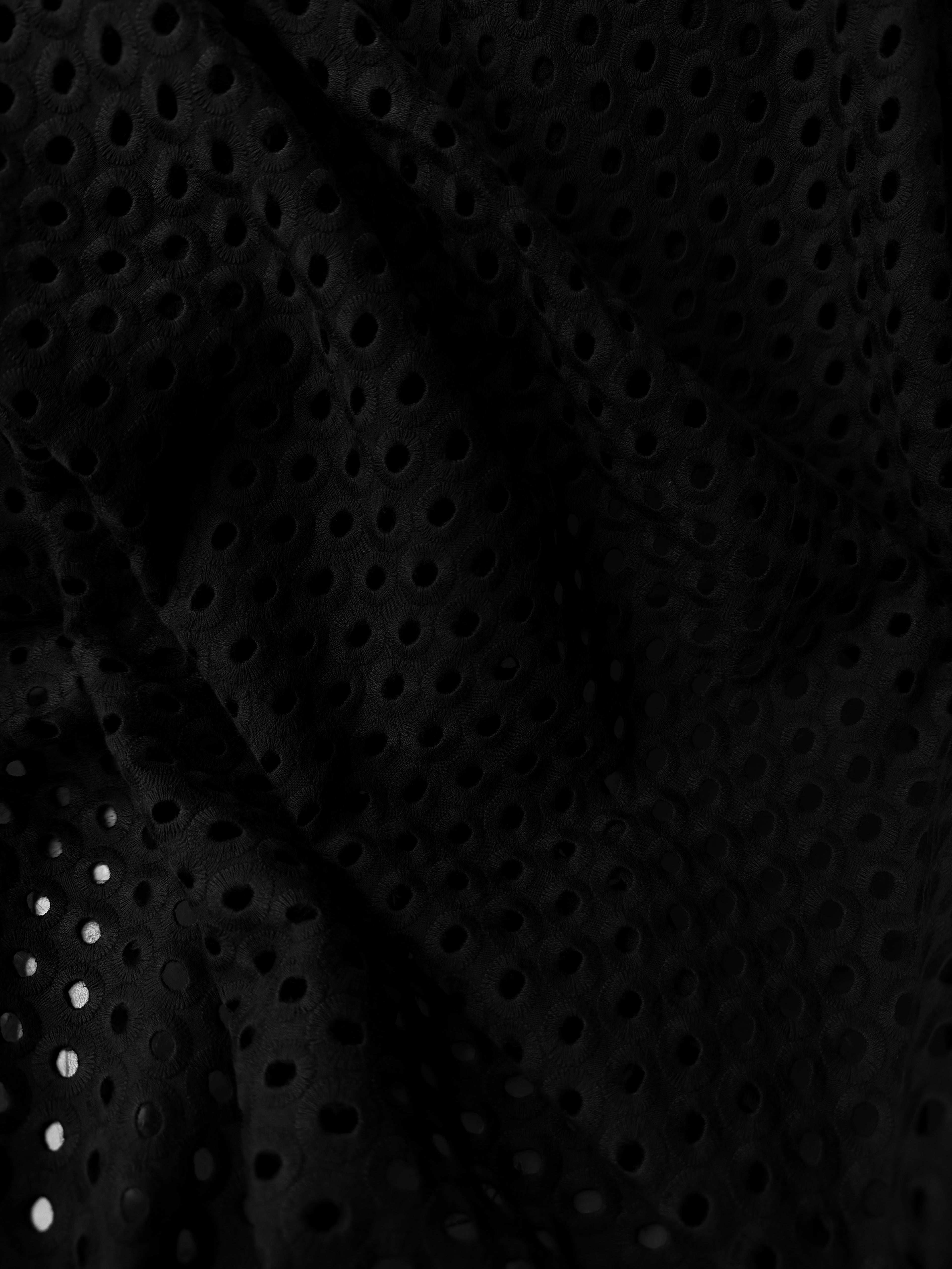 Pizzo Cotone Traforato Erasmus Nero