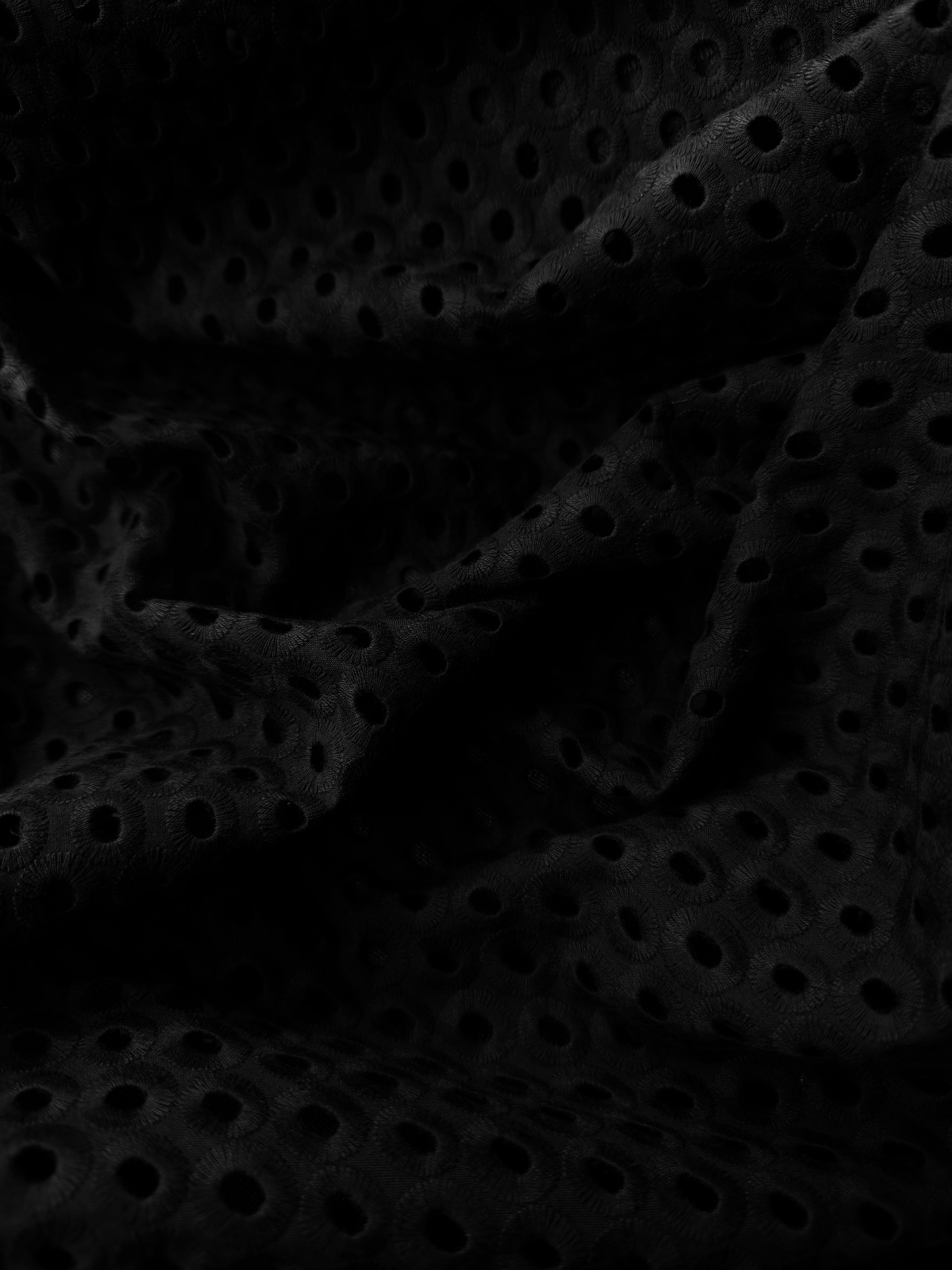 Pizzo Cotone Traforato Erasmus Nero