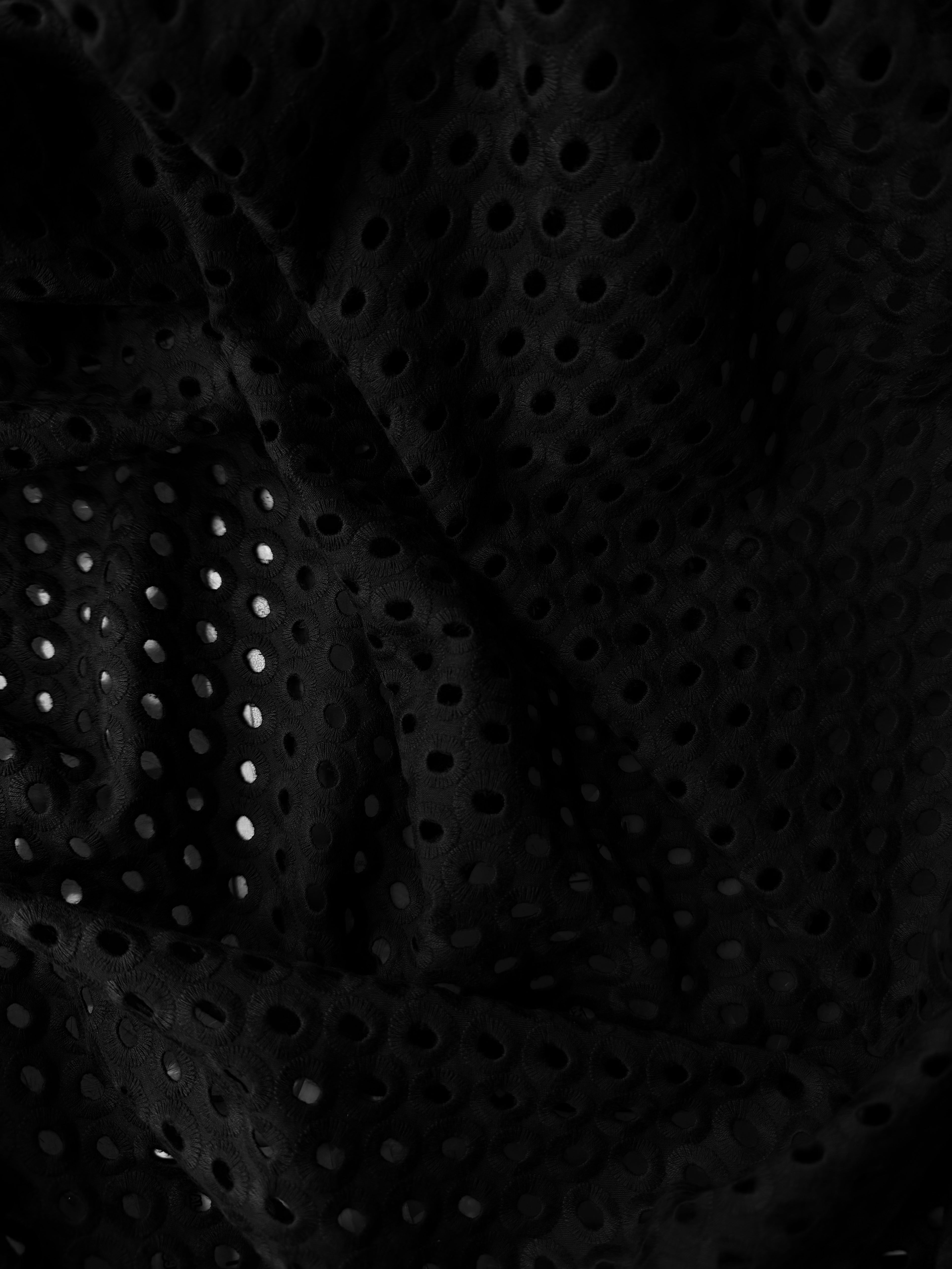 Pizzo Cotone Traforato Erasmus Nero