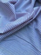 Tessuto cotone lino e cotone RIGATO Gessato rosso mélange