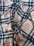 Tessuto Satin Stile Inglese tartan Beige