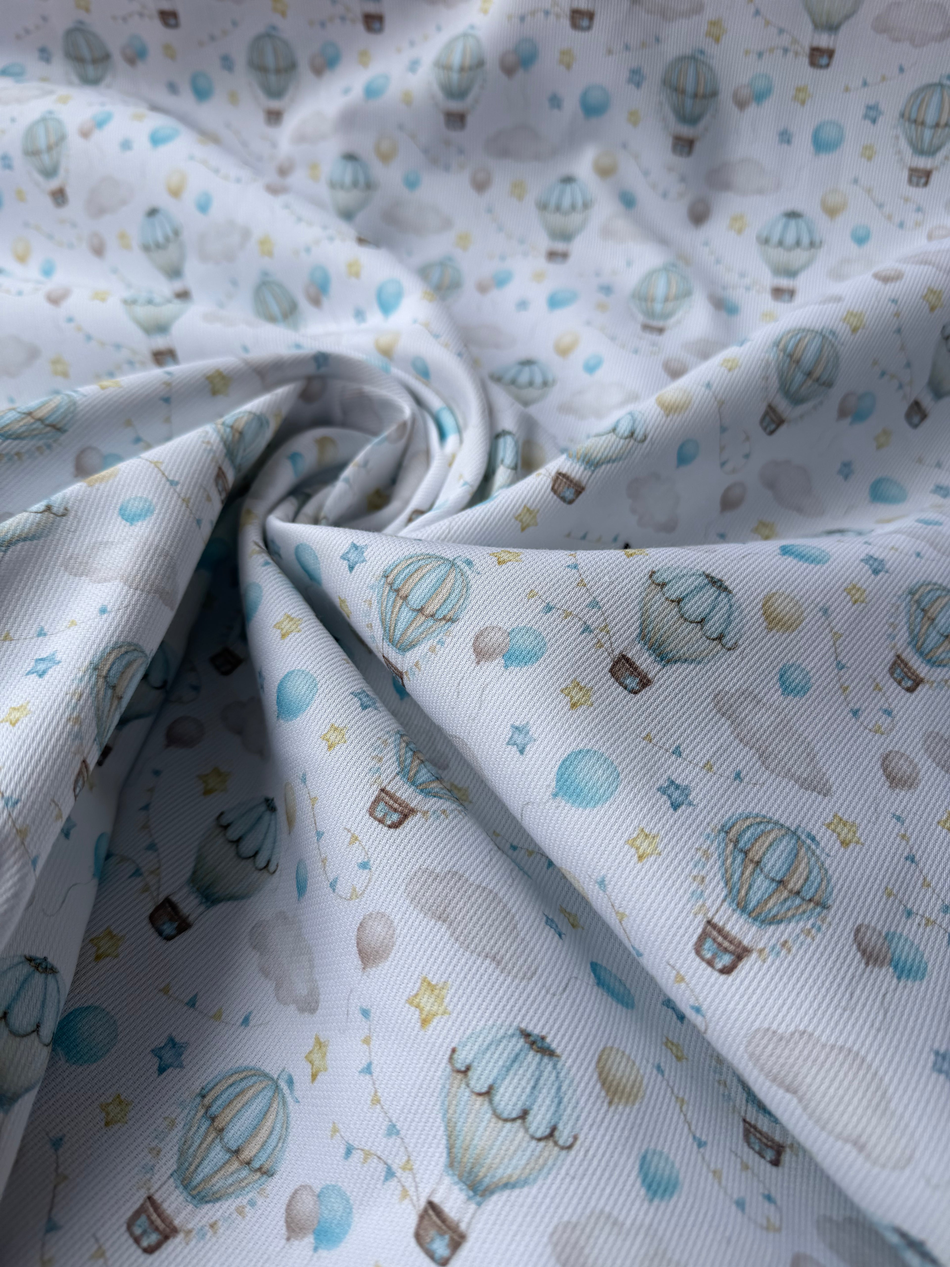 Piquet Cotone Mongolfiera Celeste