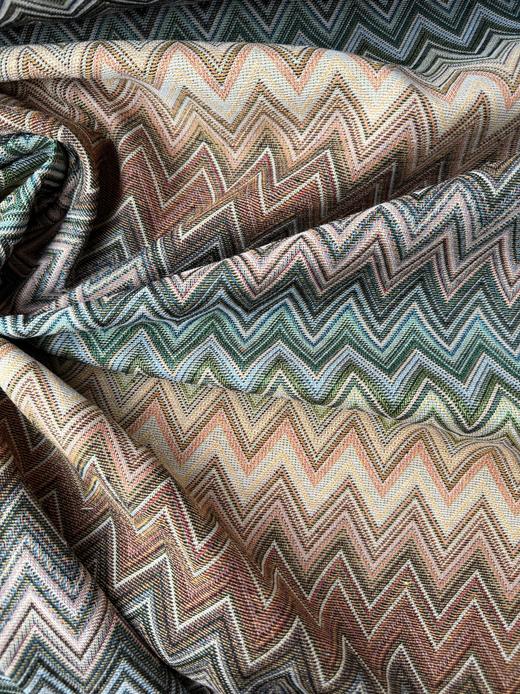 Tappezzeria Gobelin Spigato Stile Missoni Arredamento Sabbia Oro 280h