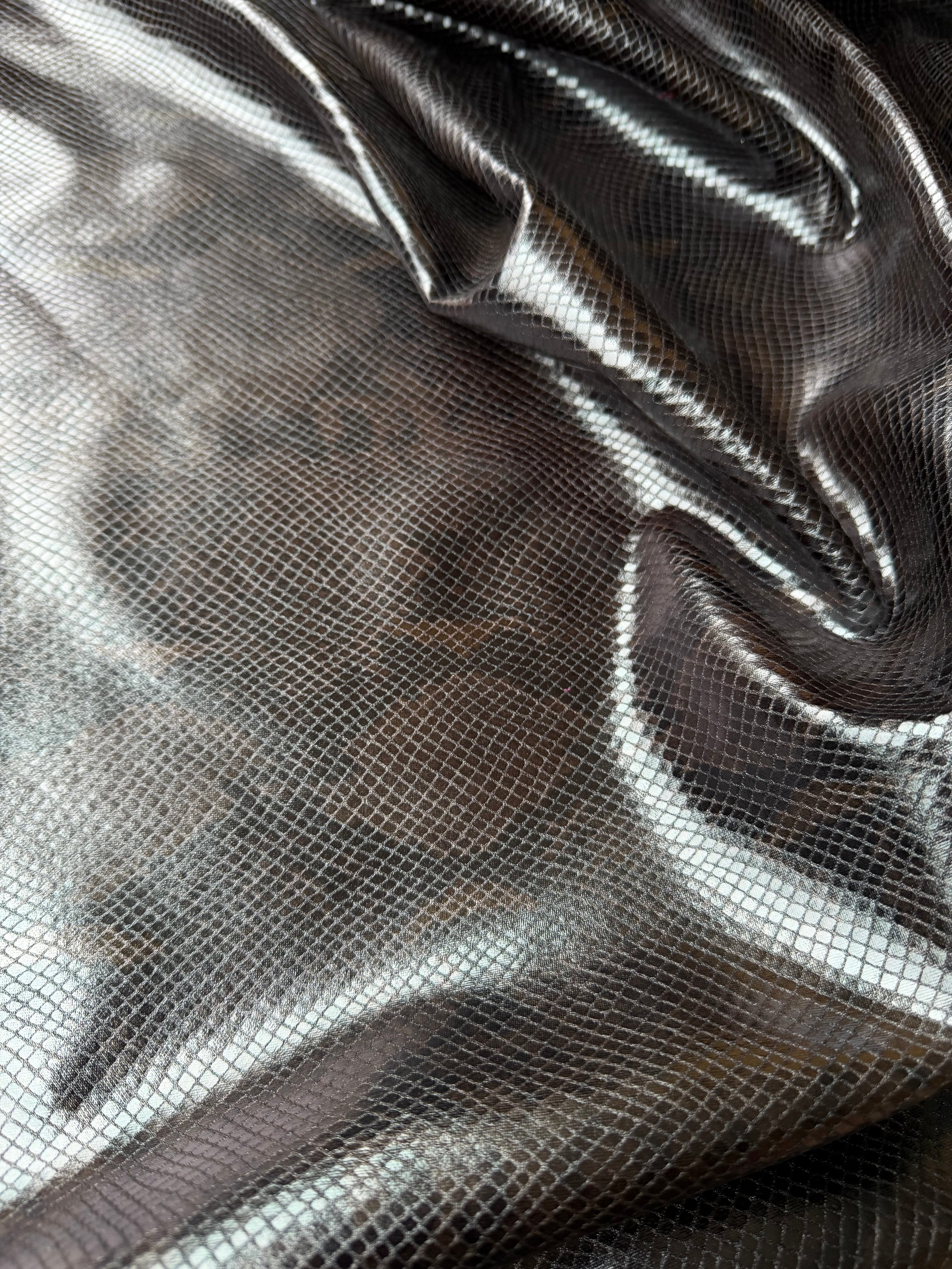 Ecopelle Squamata Nero Sfumata