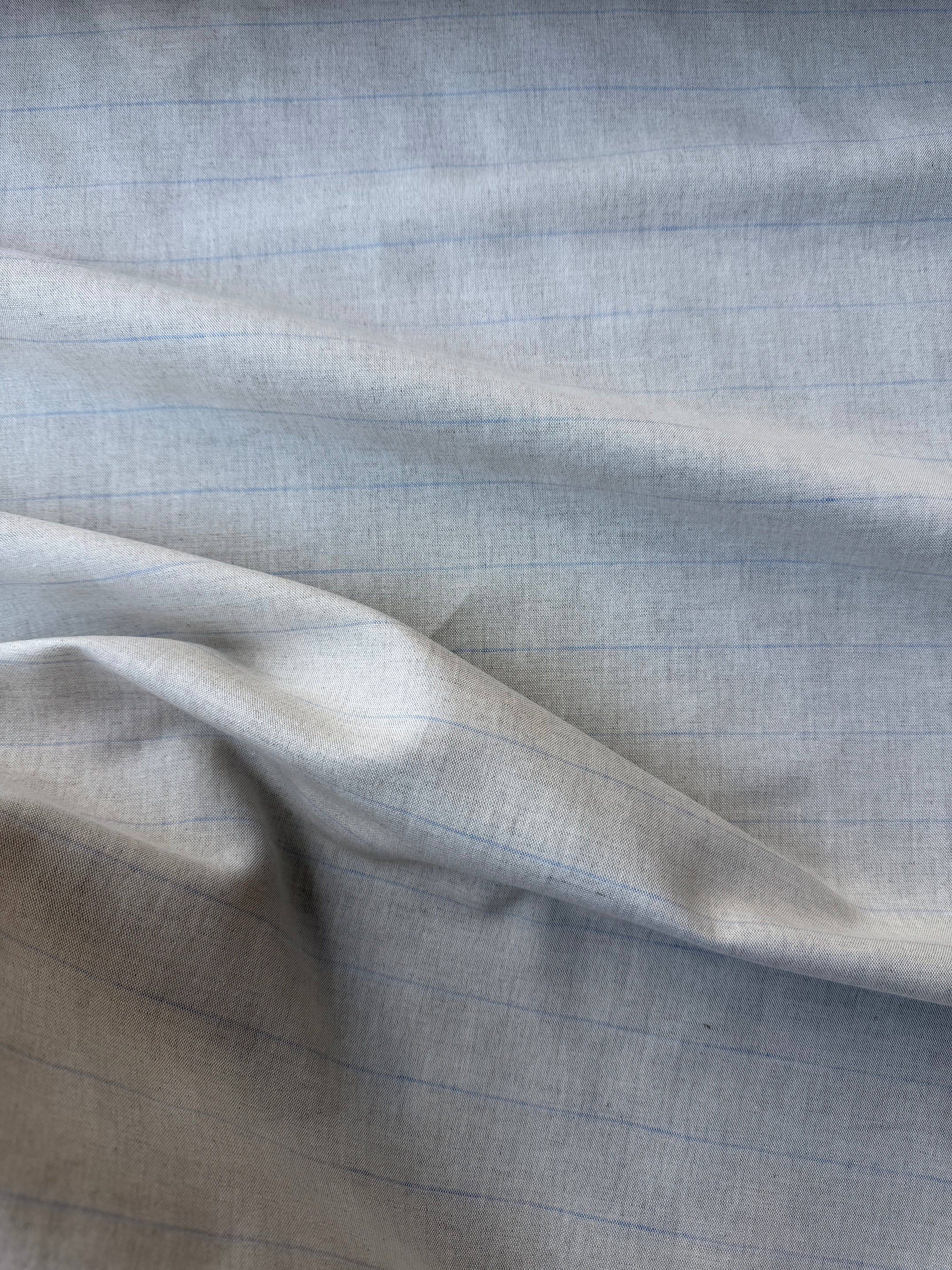 Tessuto Gessato Puro Lino Naturale