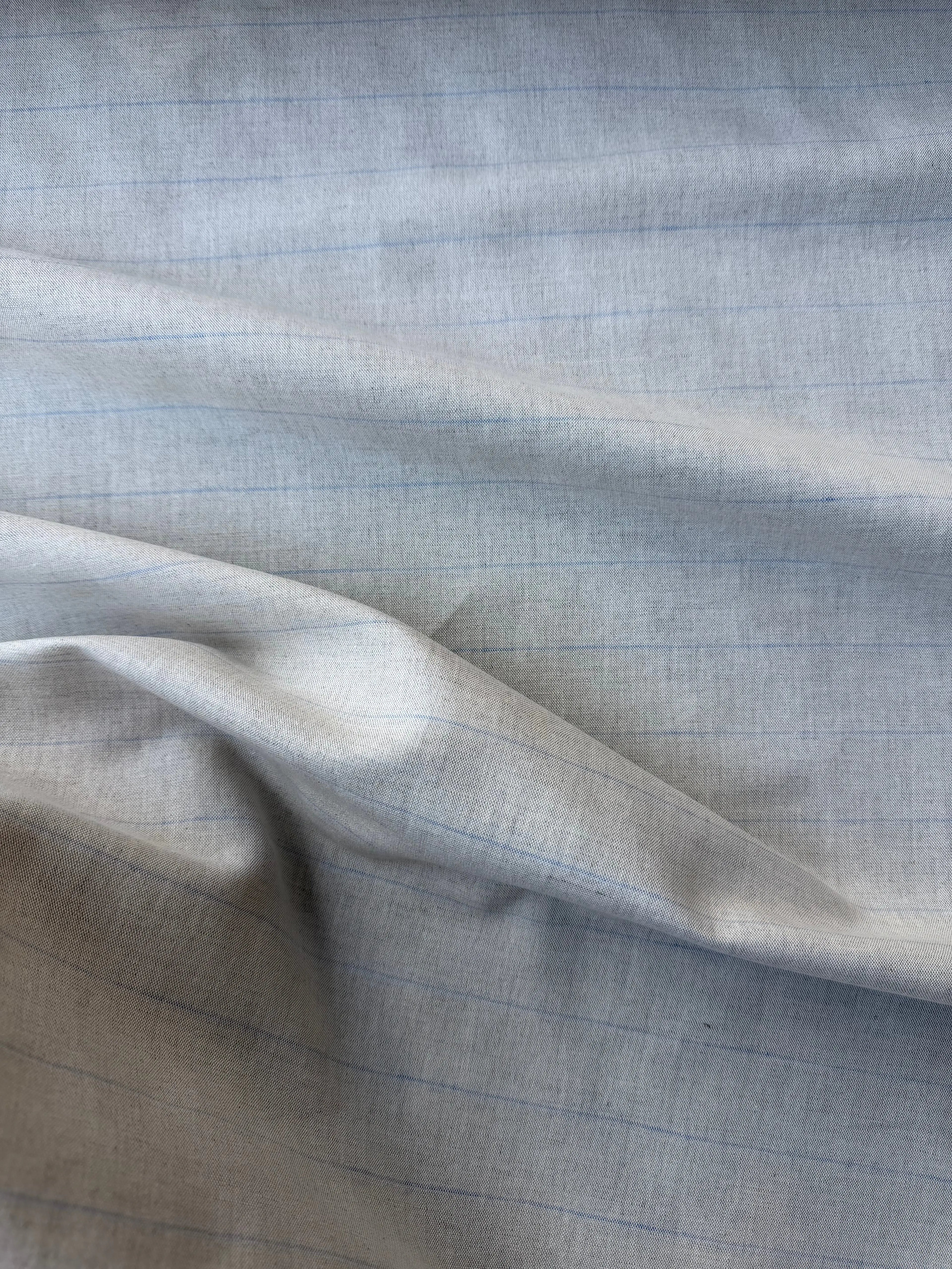 Tessuto Gessato Puro Lino Naturale