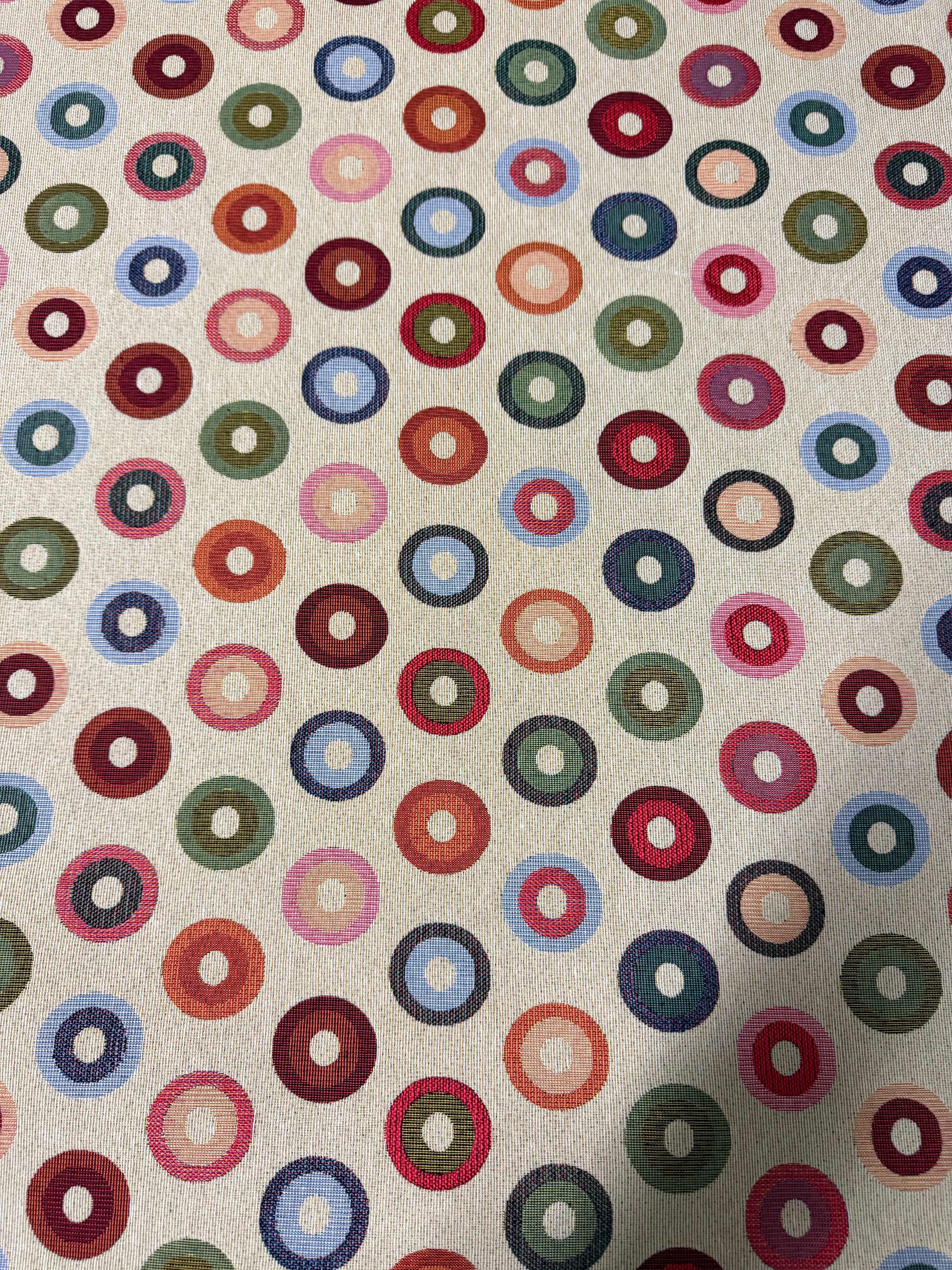Geometric Circles Gobelin Upholstery Fabric 