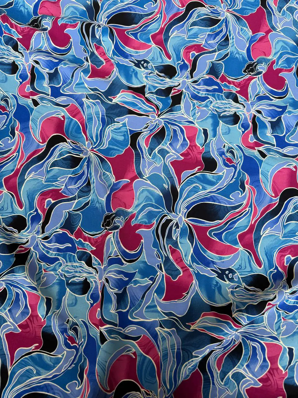 Scampolo Viscosa Floreale blu Caracas 2,60x1,50