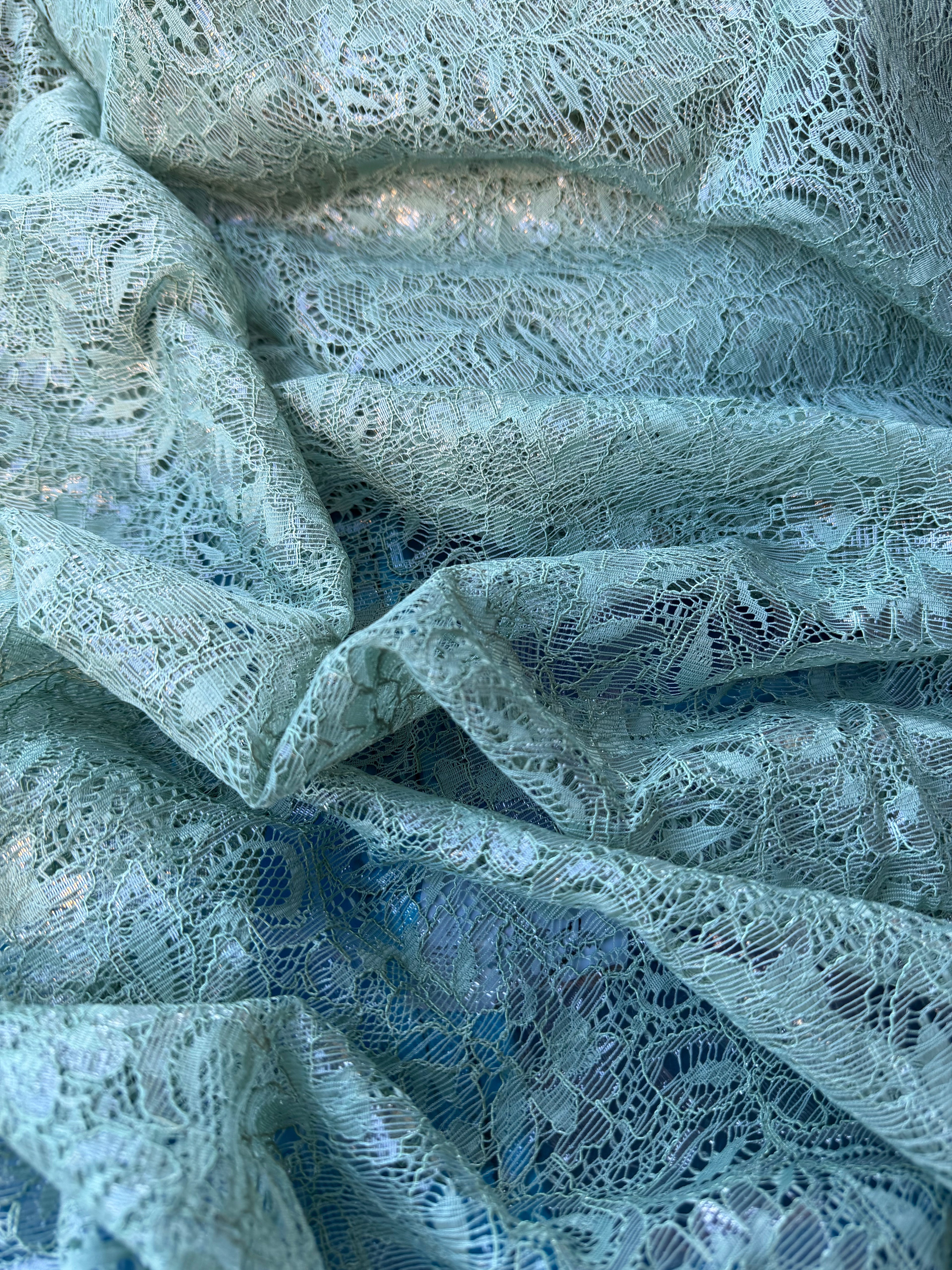 Pizzo Macrame Floreale Verde Salvia