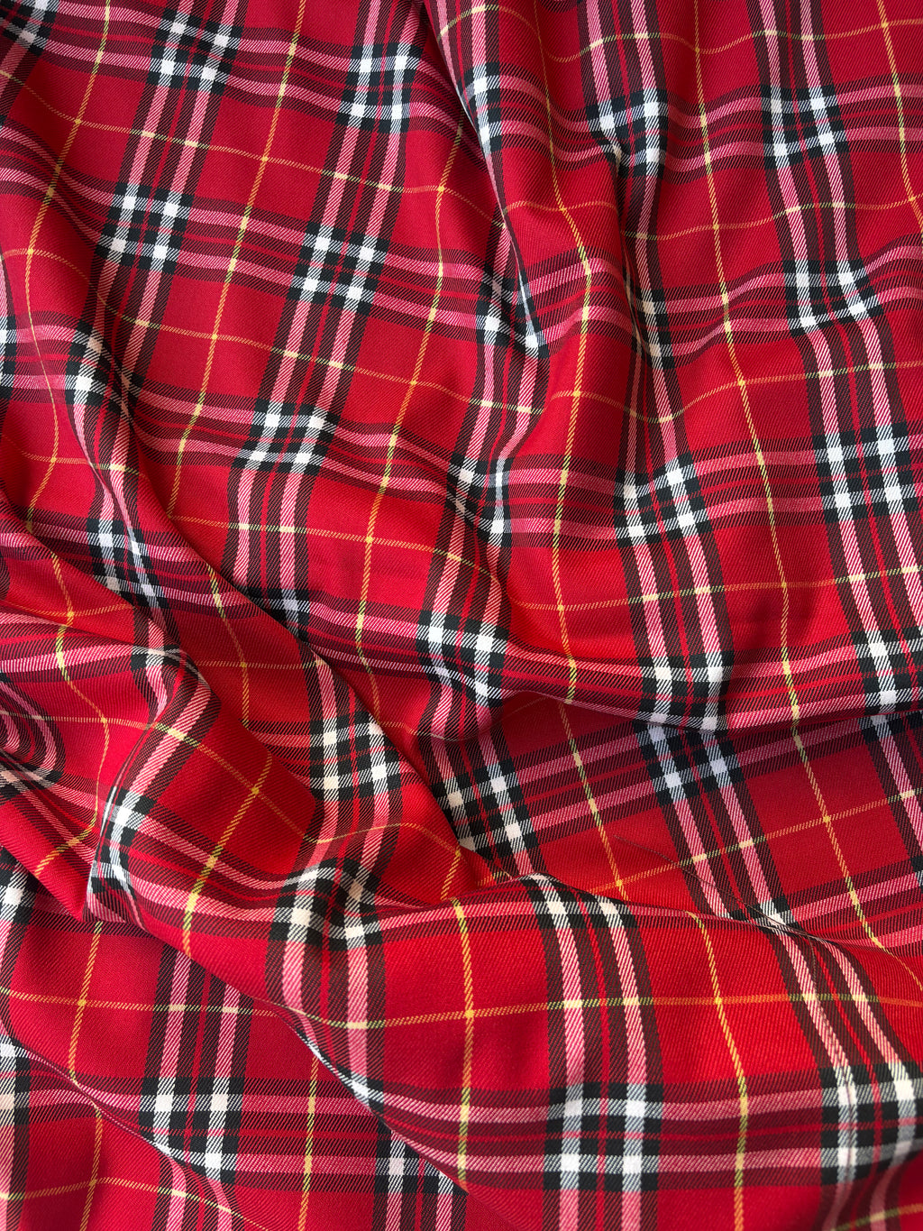 Tartan Scozzese Lanetta Quadro Rosso riga gialla SOTTOPREZZO