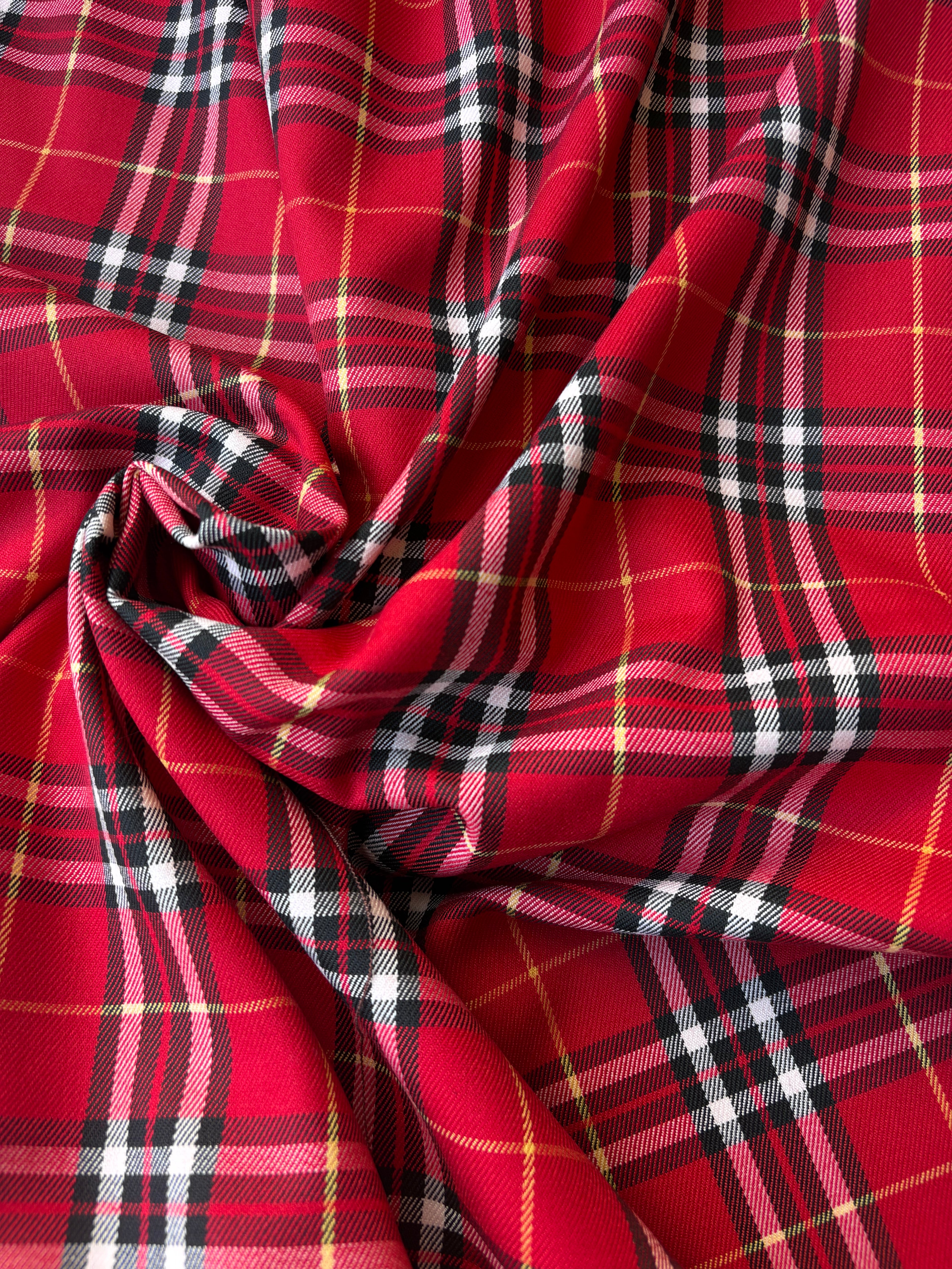 Tartan Scozzese Lanetta Quadro Rosso riga gialla SOTTOPREZZO