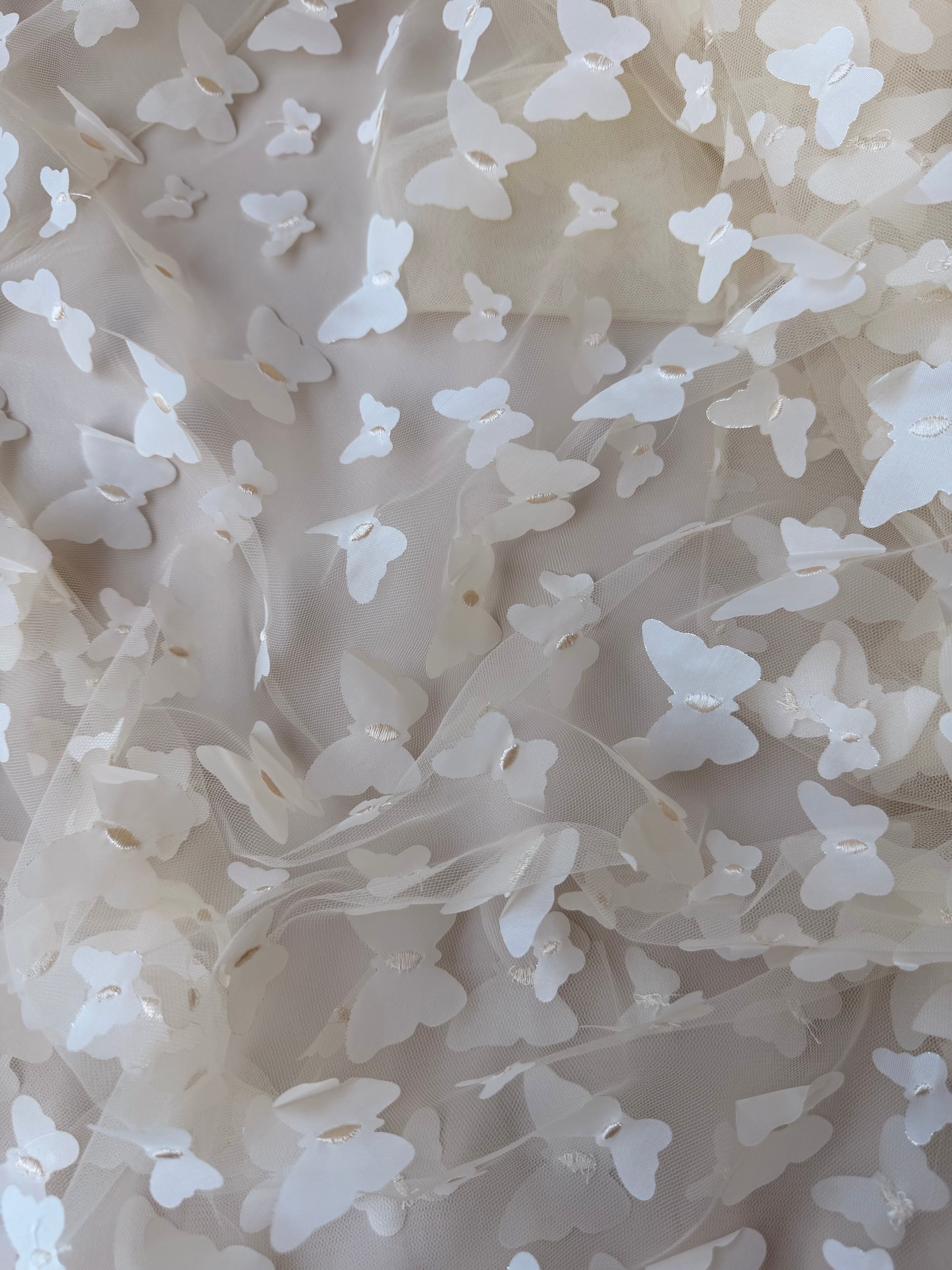 Tulle Elastico Farfalle 3D