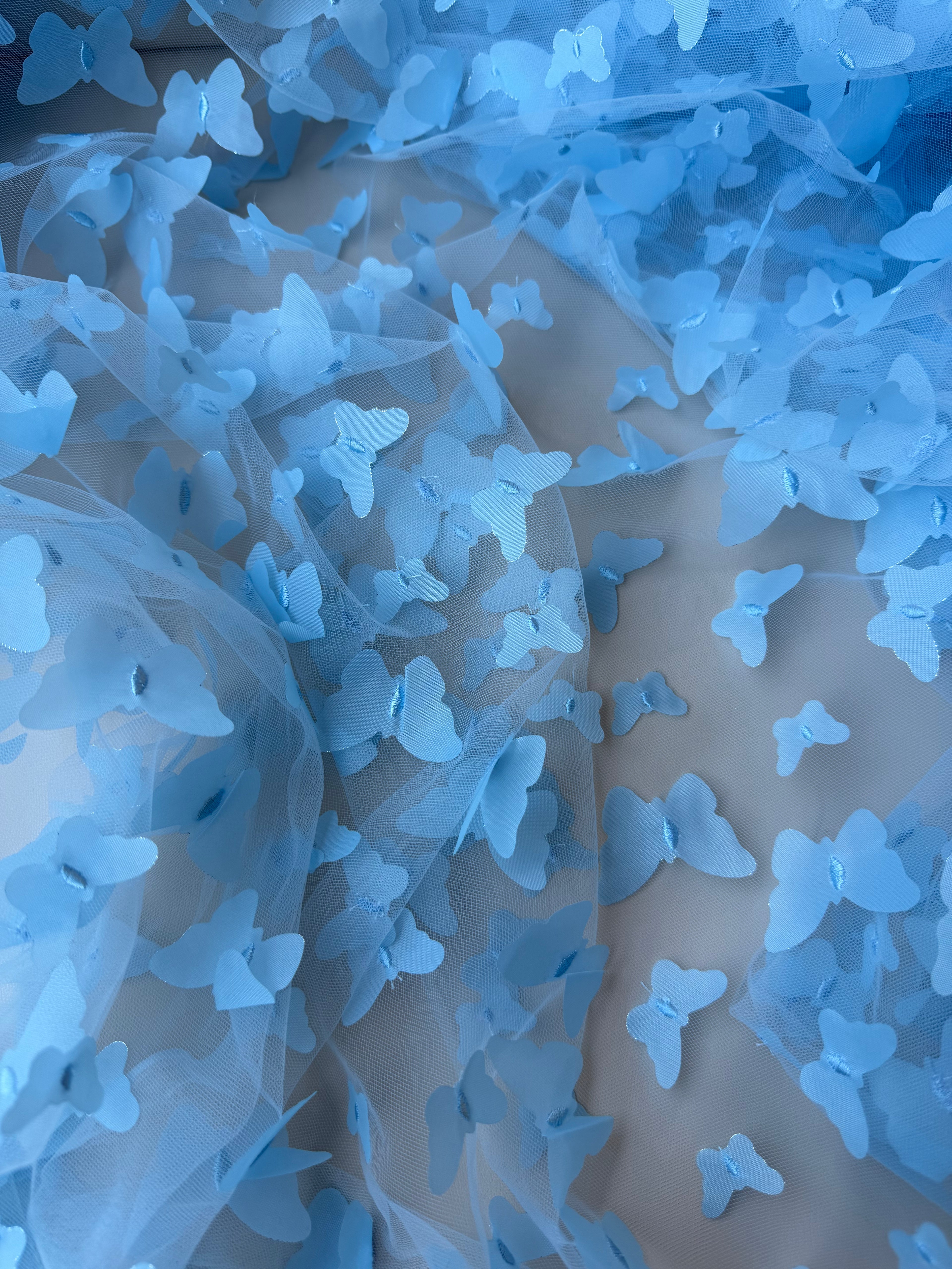 Tulle Elastico Farfalle 3D