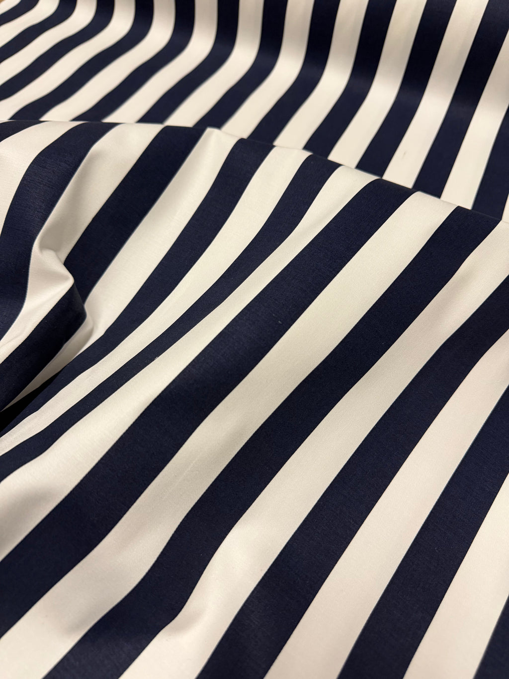 Rasatello Cotone Rigato Riga Blu