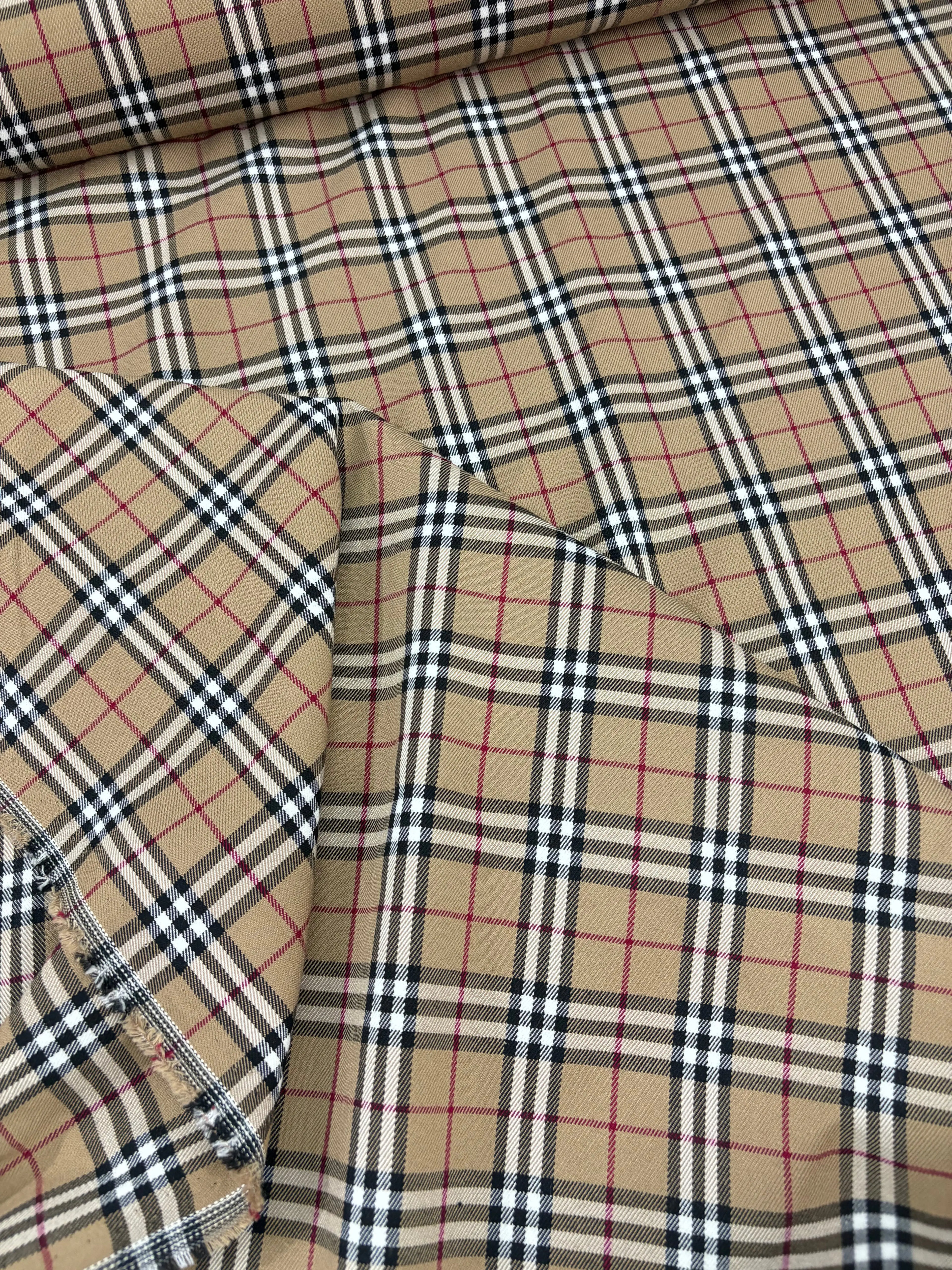 Tartan Scozzese Quadro Piccolo Beige Stile Inglese - WorldTessuti