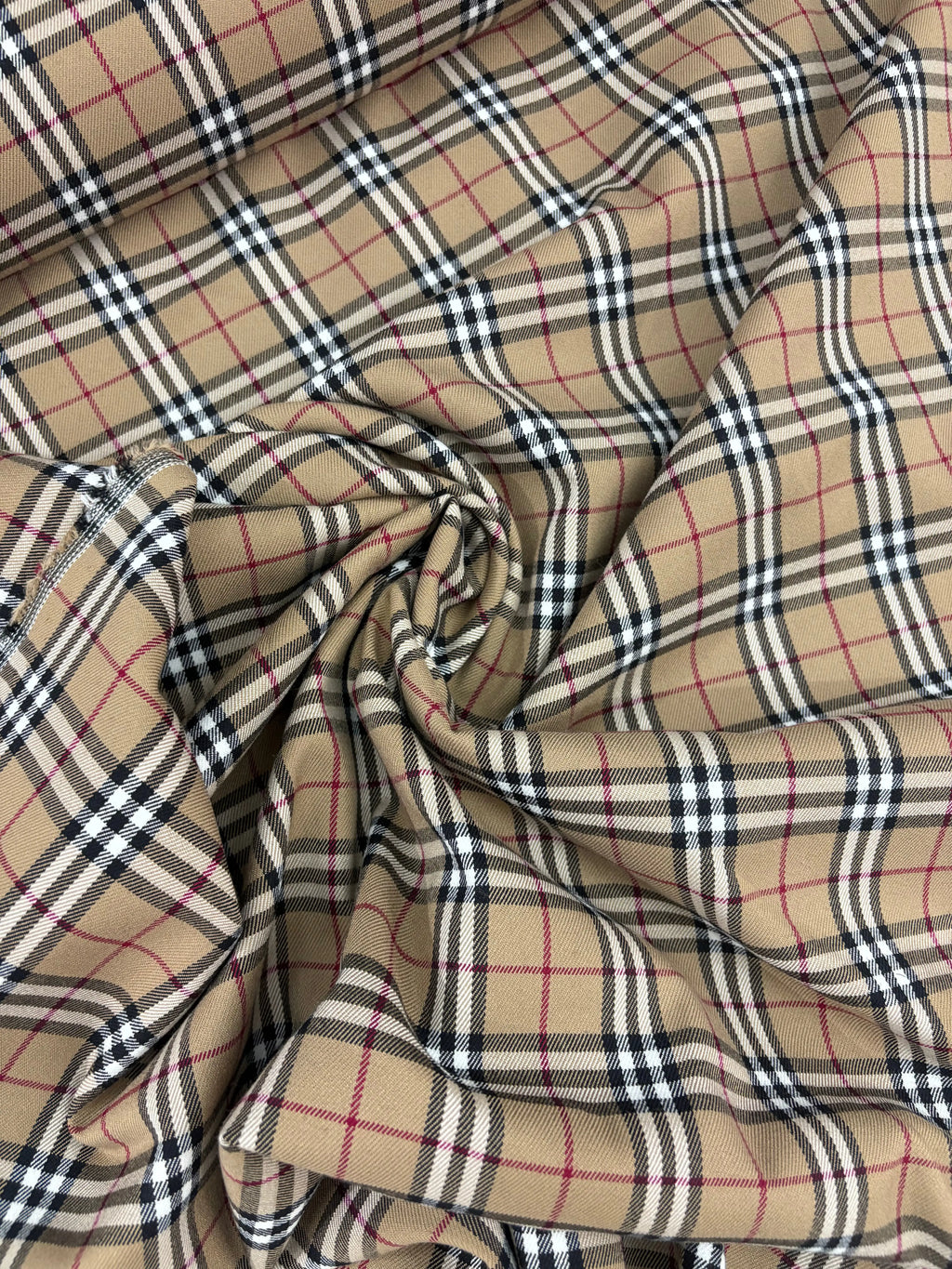 Tartan Scozzese Quadro Piccolo Beige Stile Inglese - WorldTessuti
