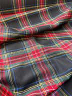 Tartan Scozzese Flanellina Quadrone Nero Verde Rosso - WorldTessuti