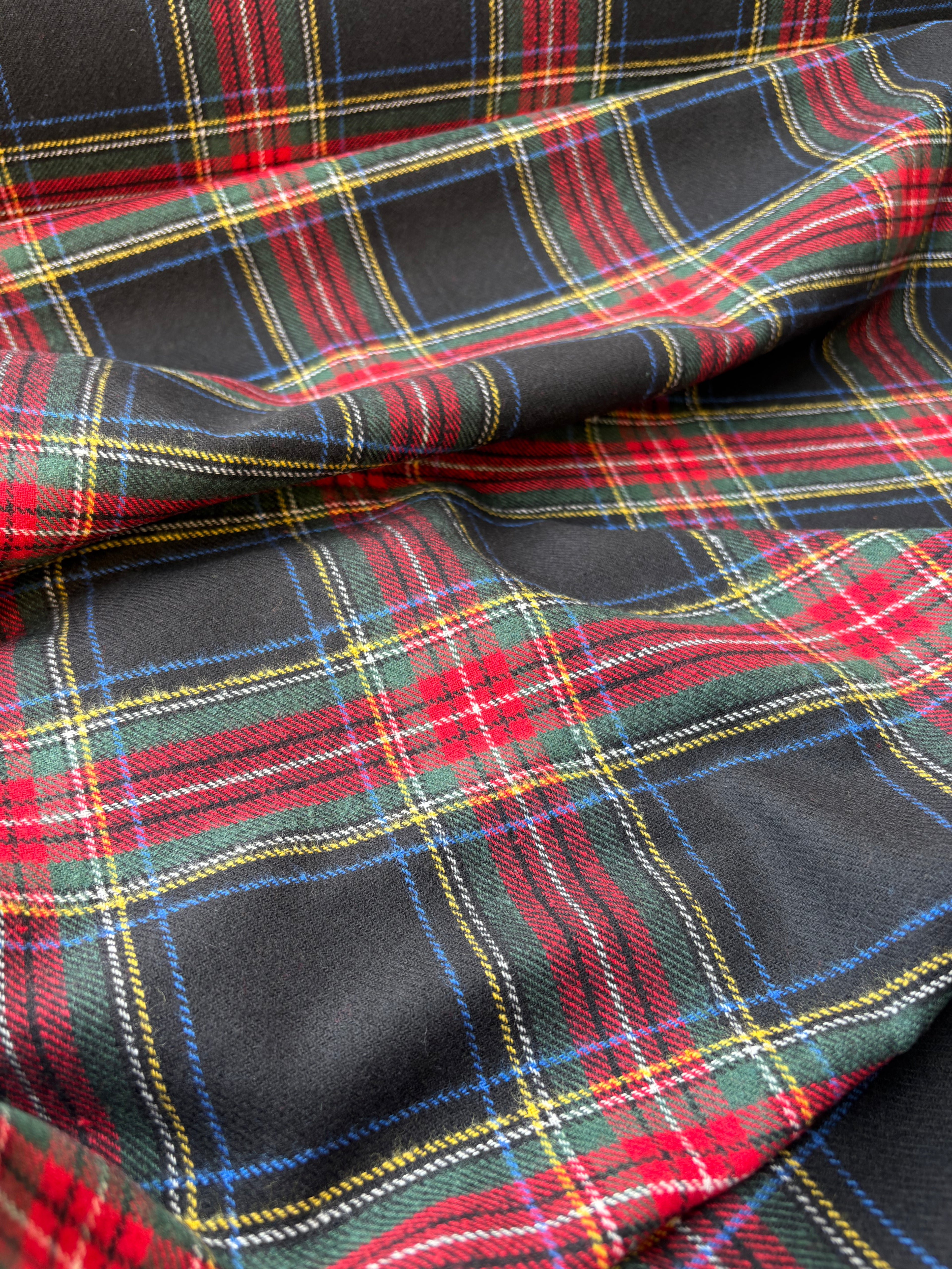 Tartan Scozzese Flanellina Quadrone Nero Verde Rosso