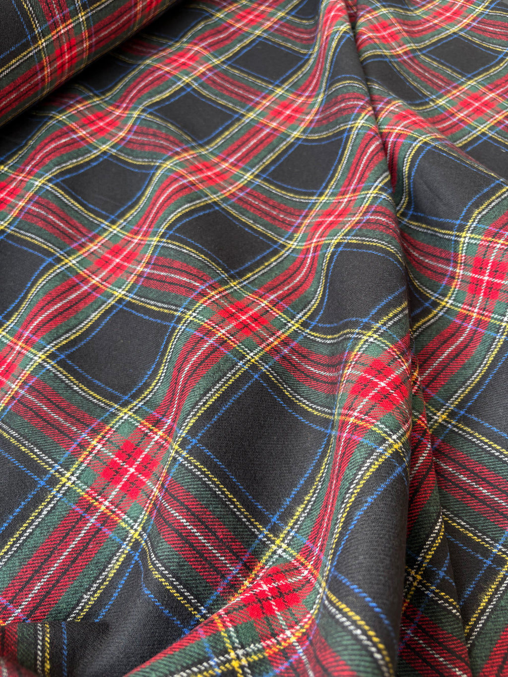 Tartan Scozzese Flanellina Quadrone Nero Verde Rosso