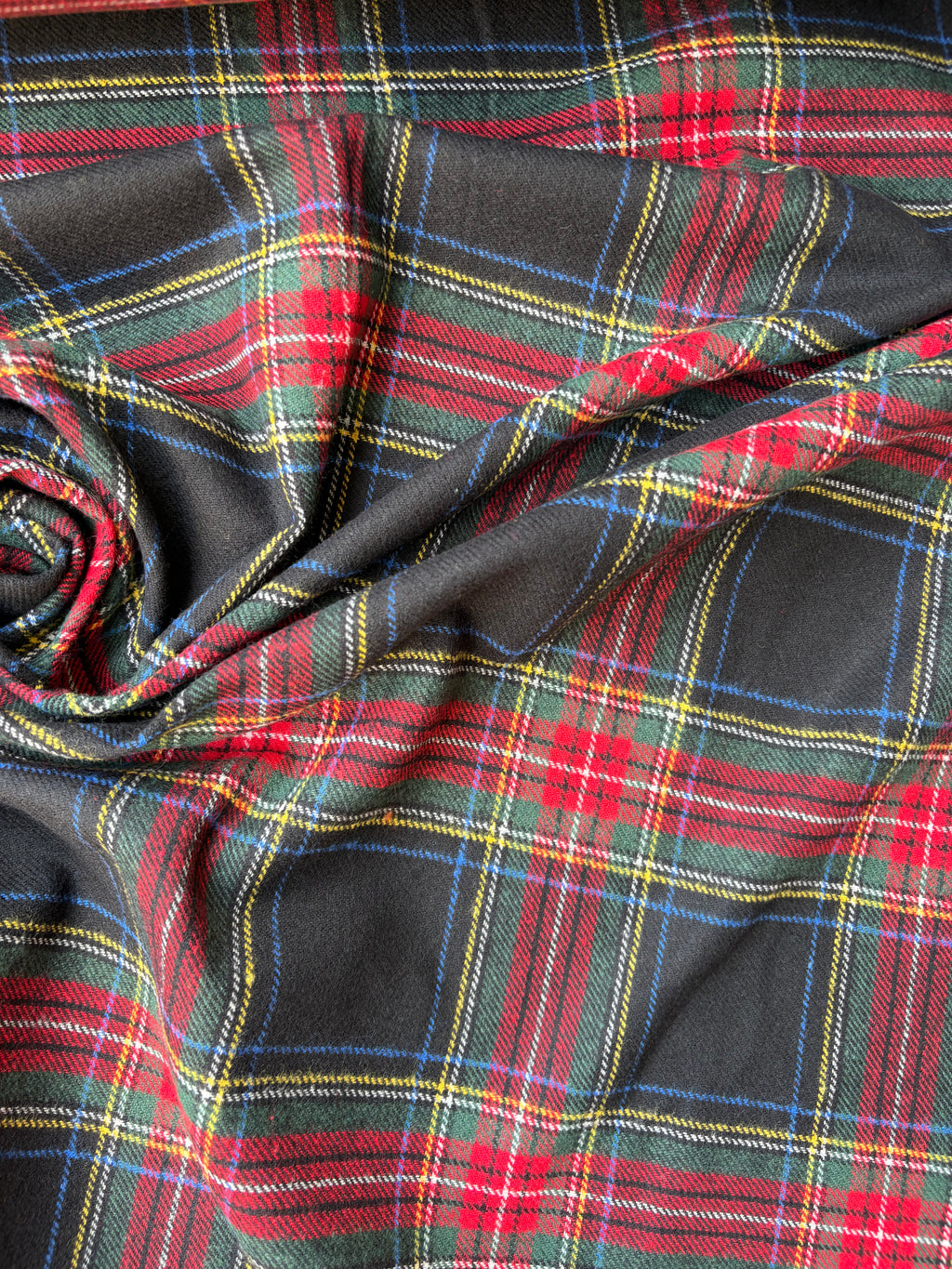 Tartan Scozzese Flanellina Quadrone Nero Verde Rosso