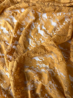 Pizzo Macrame Floreale Giallo senape Bielastico