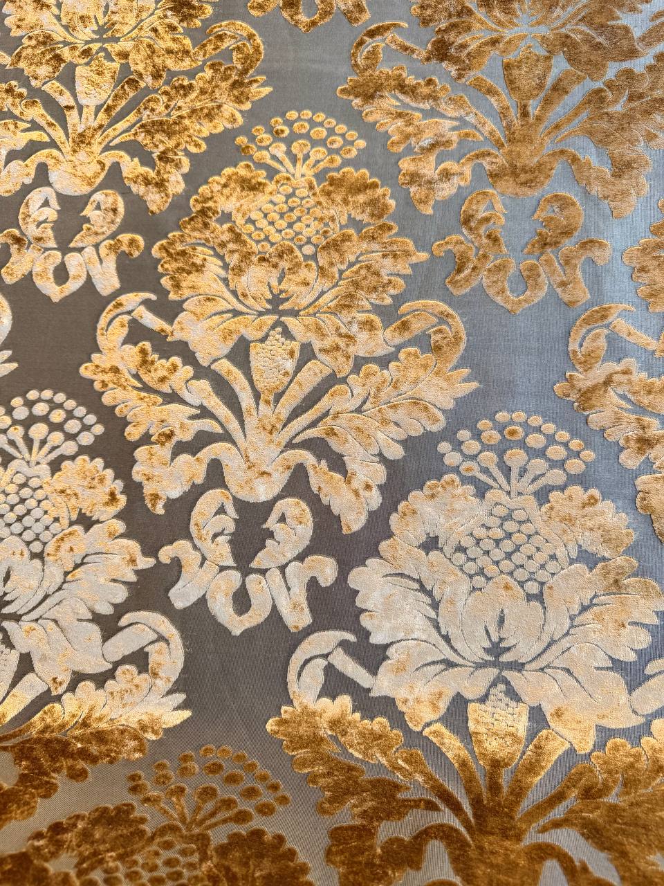 Damascato Jacquard Velluto Operato Oro