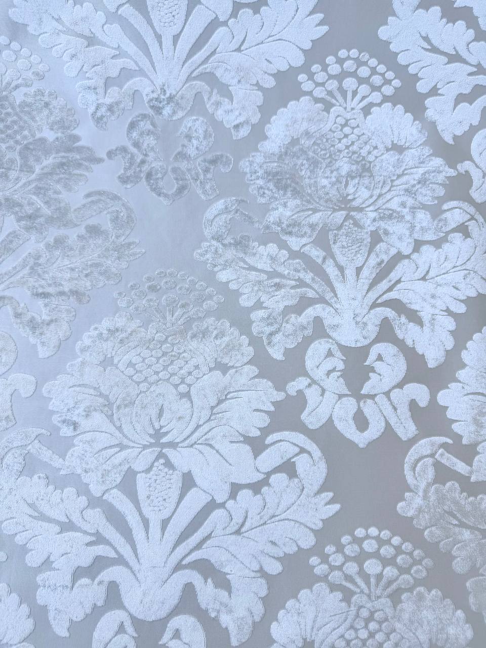 Damascato Jacquard Velluto Operato Panna