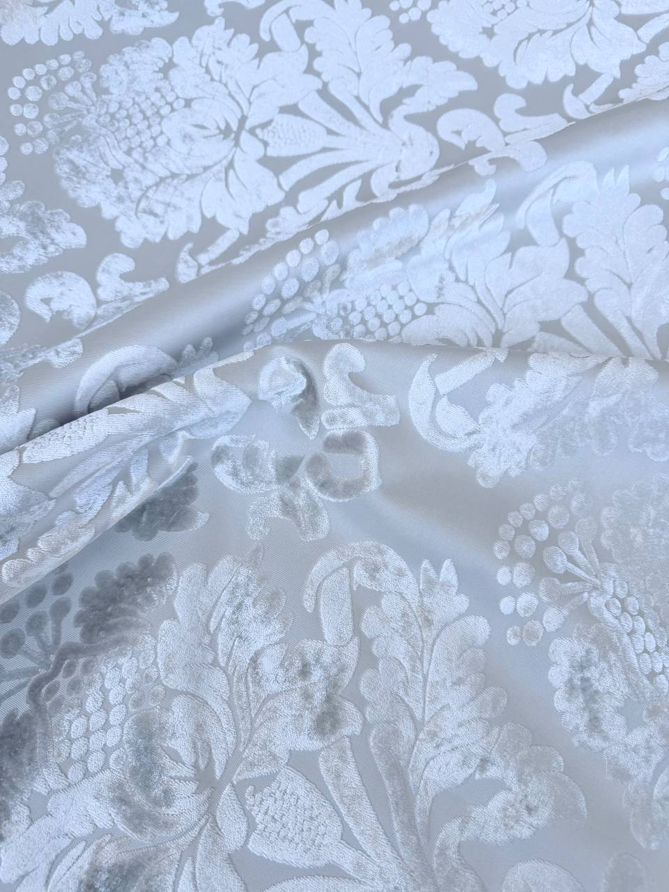Damascato Jacquard Velluto Operato Panna