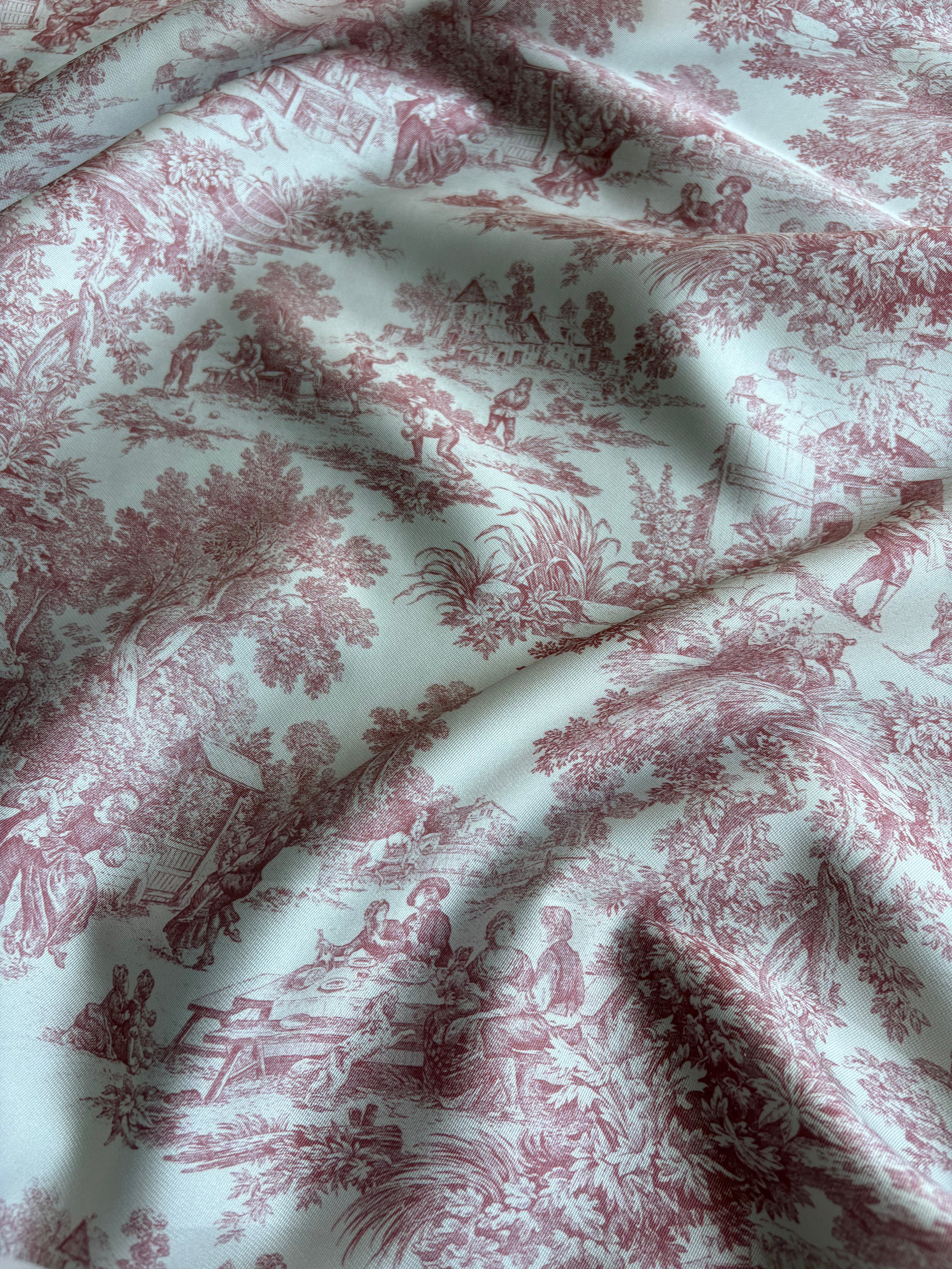 Duchessa Stile Tela de jouy Animalier bordeaux