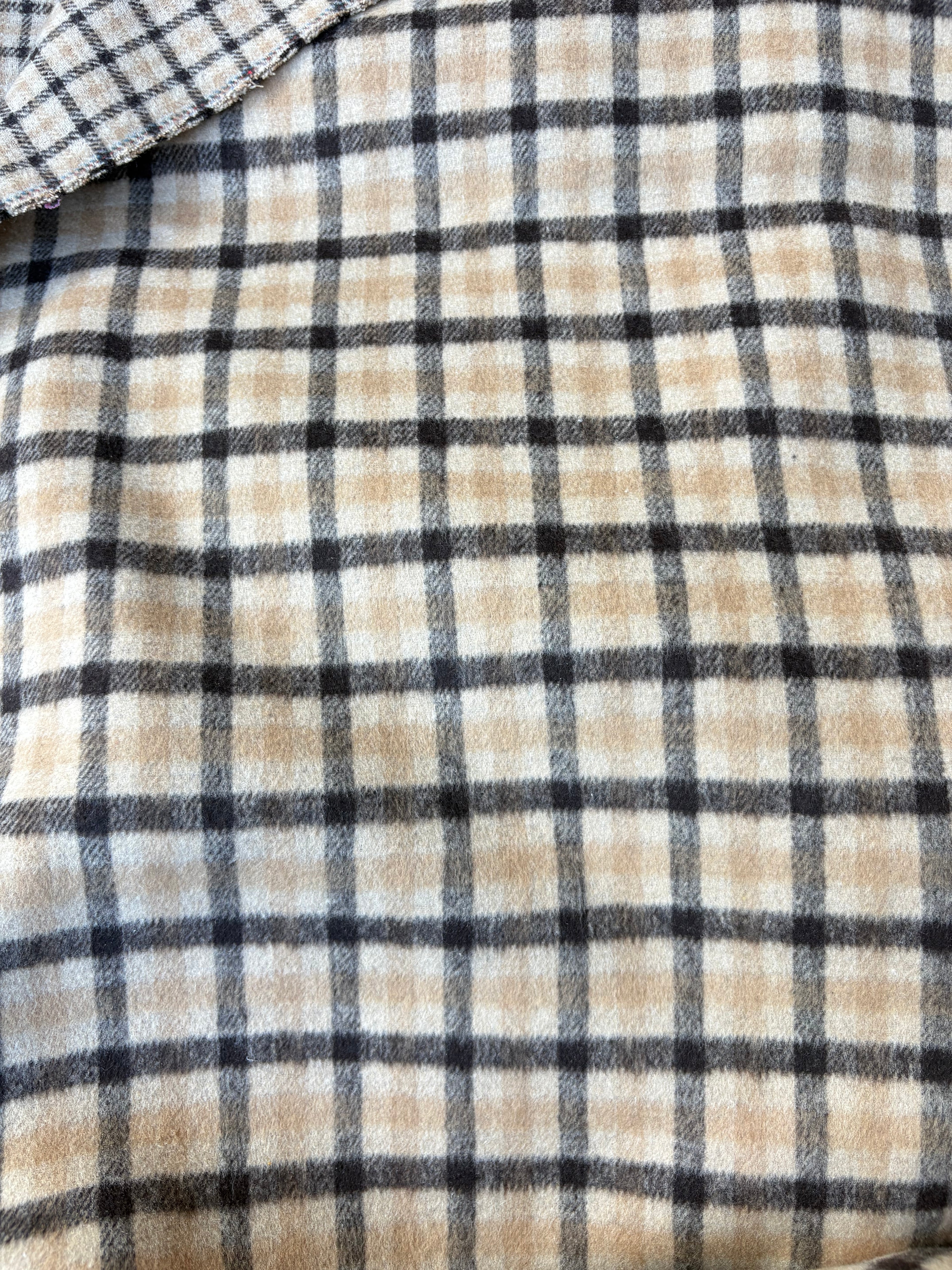Tessuto Lana COTTA Tartan Quadretto Beige