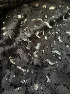 Encaje de macramé festoneado negro