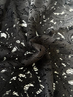 Encaje de macramé festoneado negro