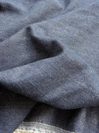 Tessuto Jeans Denim Lamè Laminato Blu