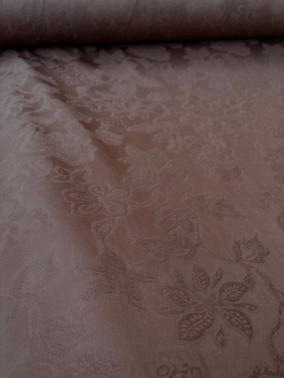 Scampolo Rasatello Cotone fantasia damascato marrone 150x150cm
