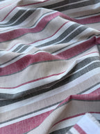 Tessuto Lino Rigato Fantasia