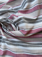 Tessuto Lino Rigato Fantasia