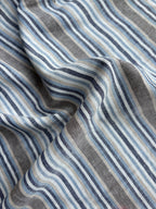 Tessuto Lino Rigato Sea Toni Azzurro