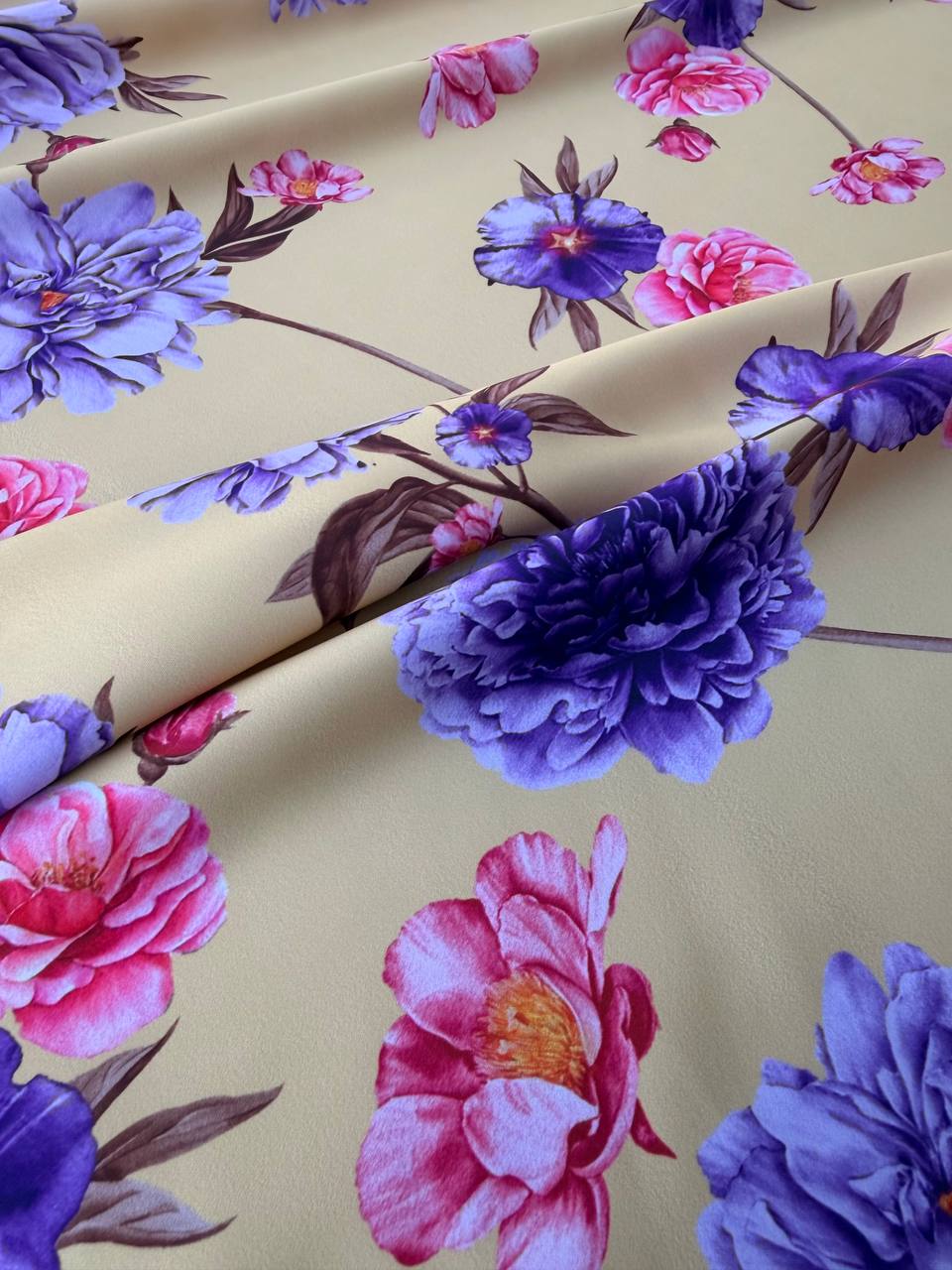 Scampolo Satin Floreale Estro Giallo 3,00x2,80