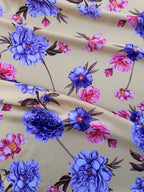 Scampolo Satin Floreale Estro Giallo 3,00x2,80