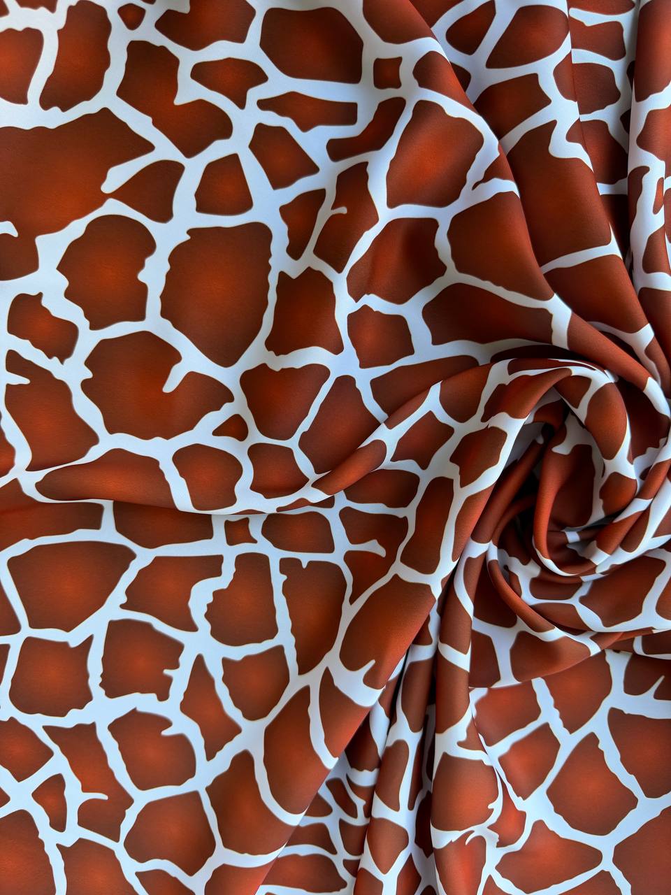 Scampolo Satin Animalier Giraffa Mattone 3,00x2,80